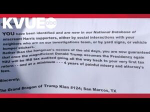 Threatening Flyers By 'Trump Klan' Attached To Harris Campaign Signs In TX 7