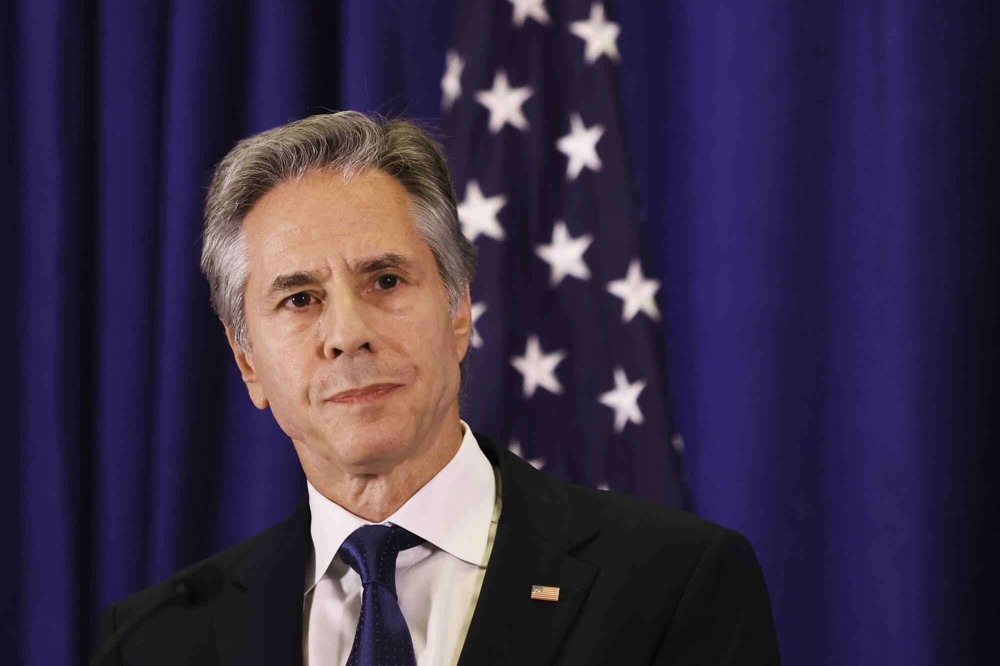 U.S. Secretary of State Antony J. Blinken during a news conference