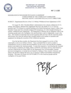 Hegseth Convening Special Panel for Comprehensive Review of Disastrous Afghanistan Withdrawal 21