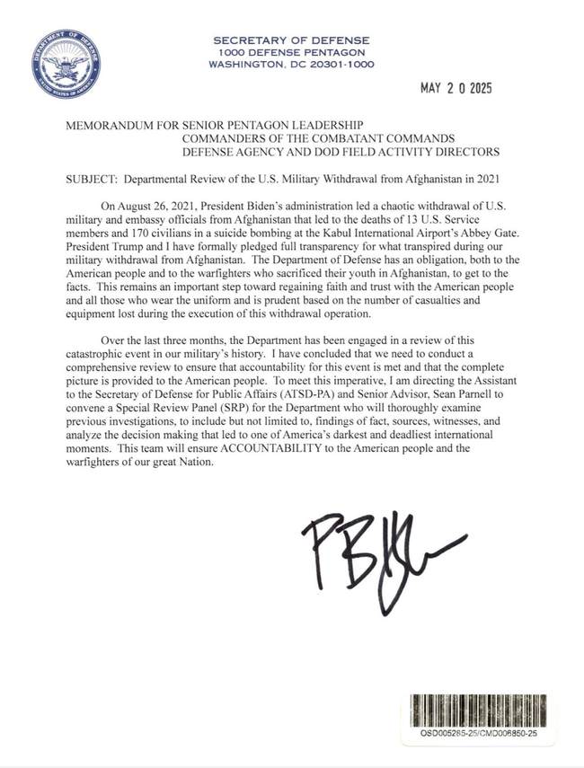 Hegseth Convening Special Panel for Comprehensive Review of Disastrous Afghanistan Withdrawal 1