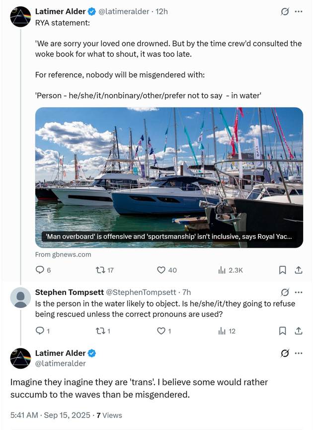 Royal Yachting Association Drowns Like a 'Person in the Woke Water' 5