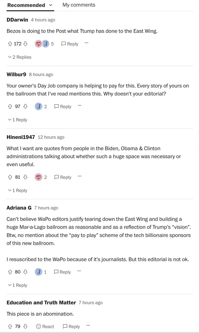Hell Froze Over: WaPo Defends Ballroom in Editorial 8 Hell Froze Over: WaPo Defends Ballroom in Editorial 8